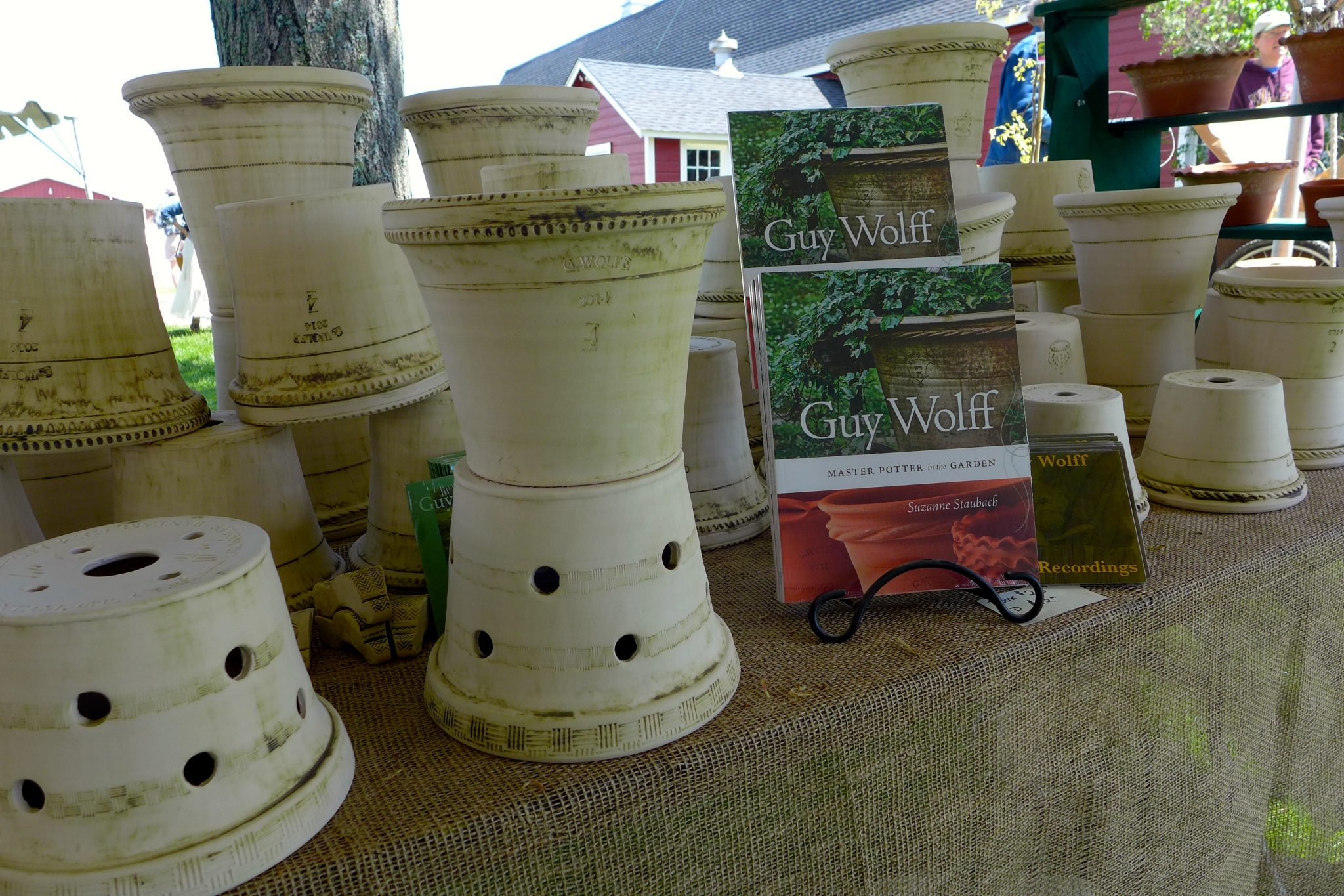 Excited to finally meet master potter Guy Wolff and to see his wares in person after having read about him often in Martha Stewart Living. Simply beautiful handmade pots.