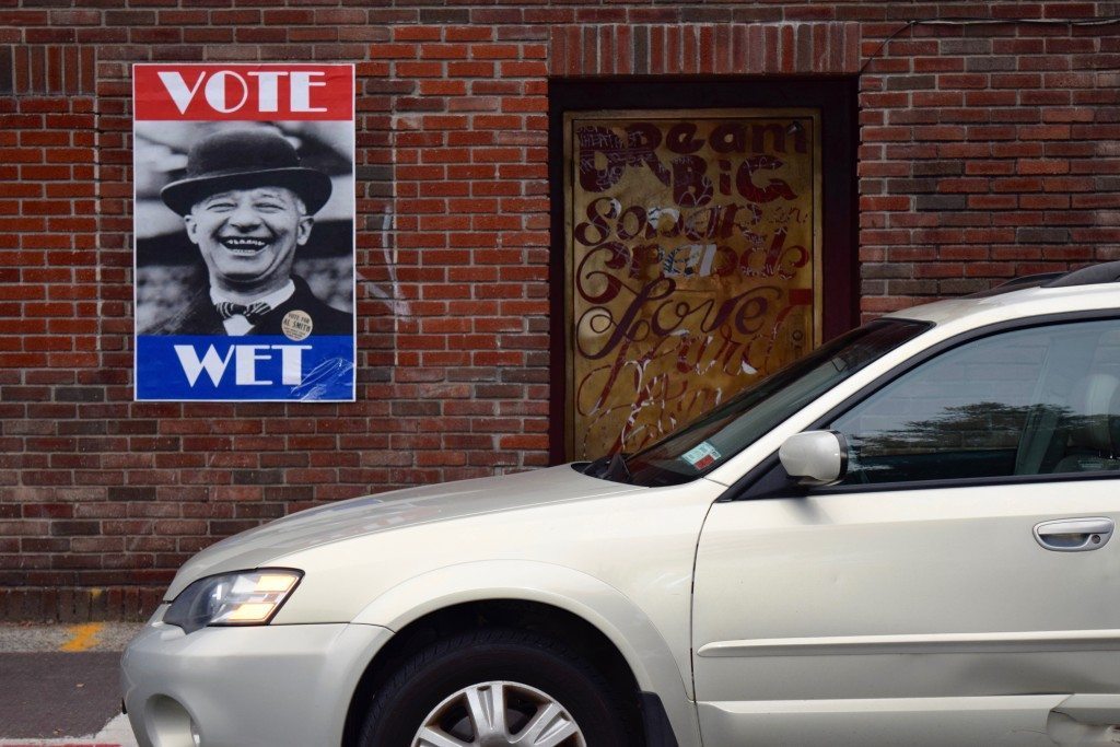 Al Smith Election Poster Hudson Valley Kingston brick wall