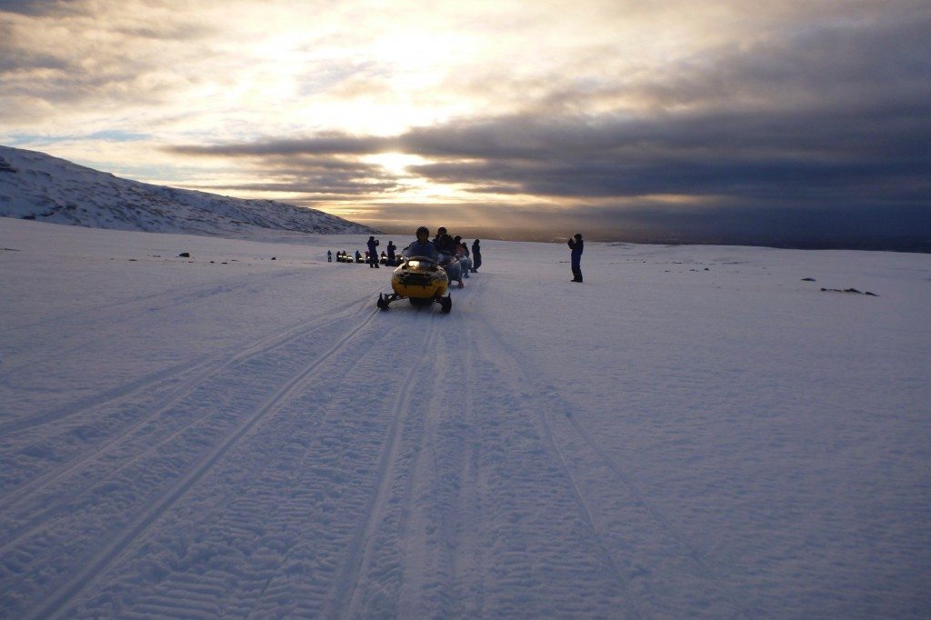 iceland glacier snowmobile