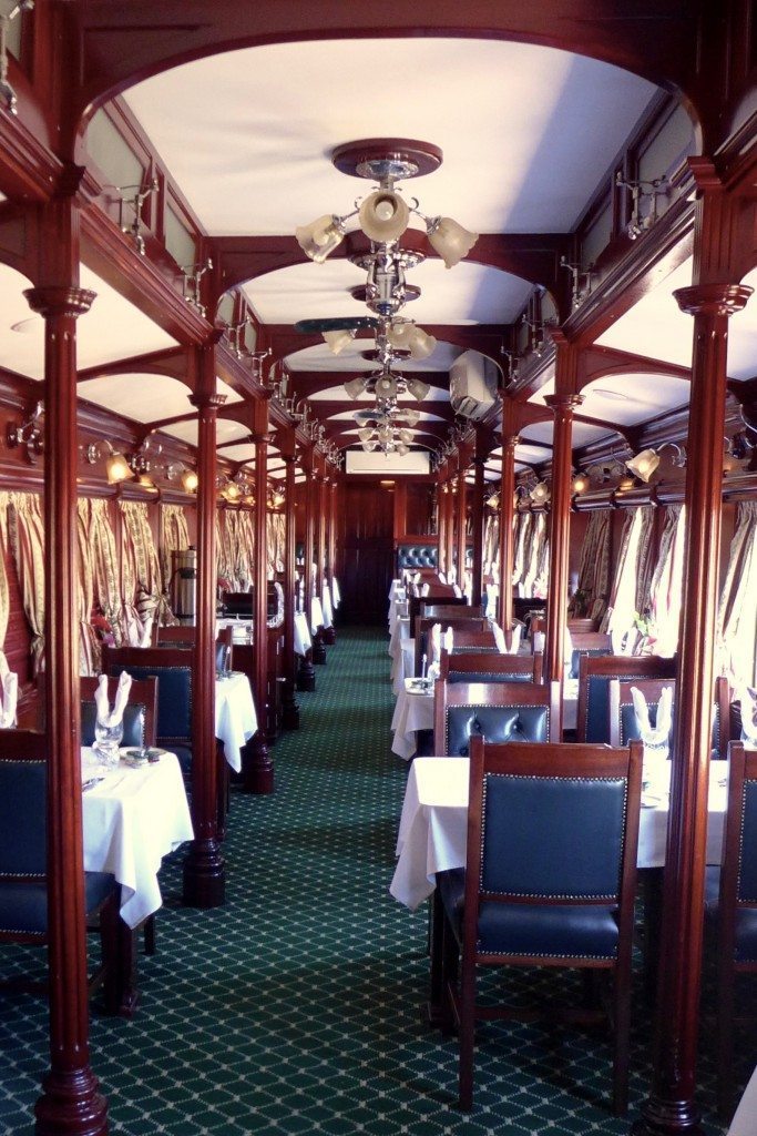 luxury train travel dining car described in rovos rail review