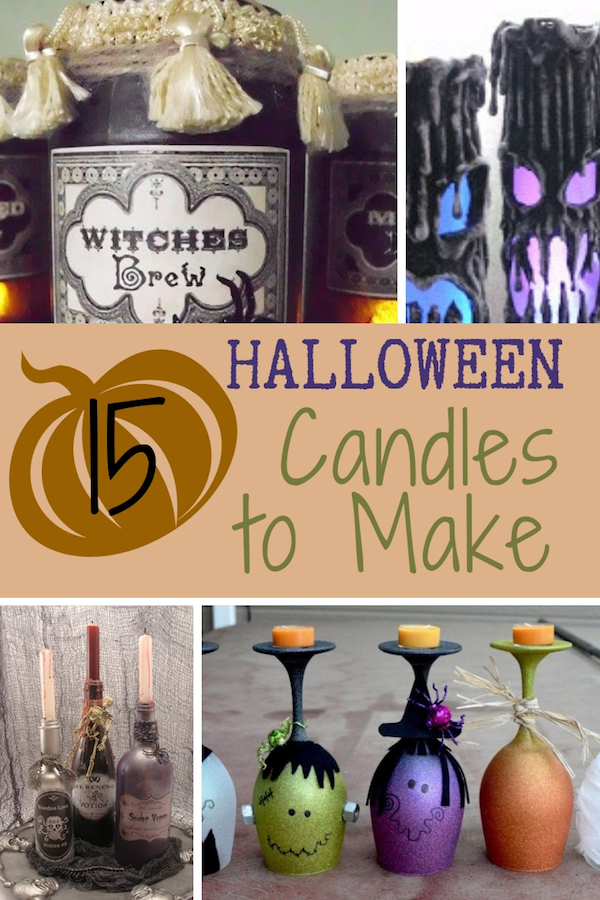 Turn your home into a spook-tacular haunted house. Make one or more of these Halloween candles. Some are easy, some are creepy, but they're all fun to craft! #halloweencrafts #diycandles #holidaydecorating