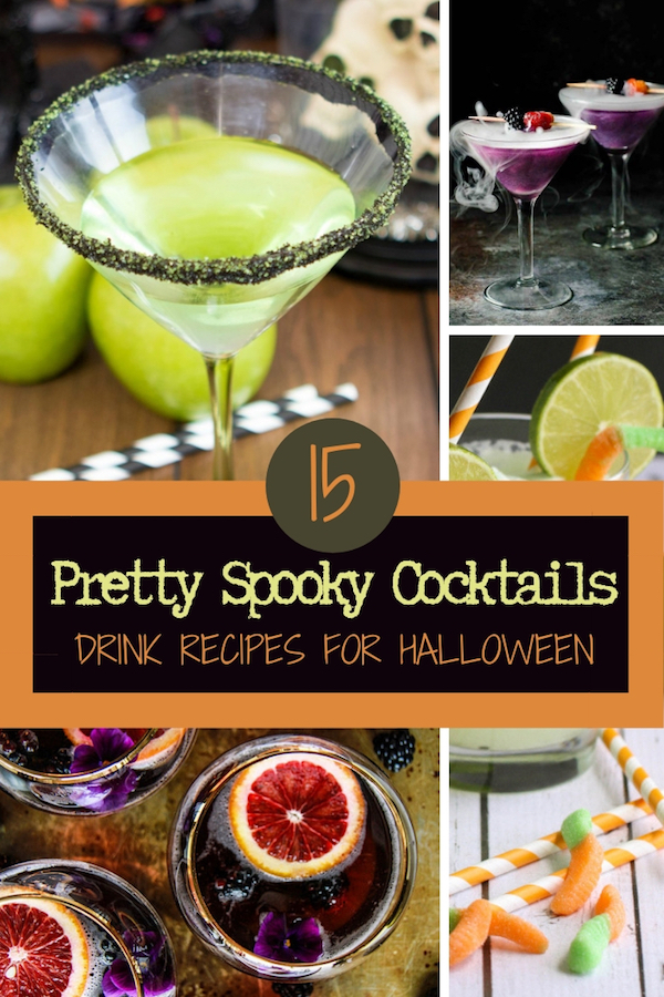 Wicked good cocktail recipes for your Halloween party, including a mocktail idea for the little ghouls and boys! #cocktailrecipes #partydrinks #fallcocktails #easydrinkrecipes