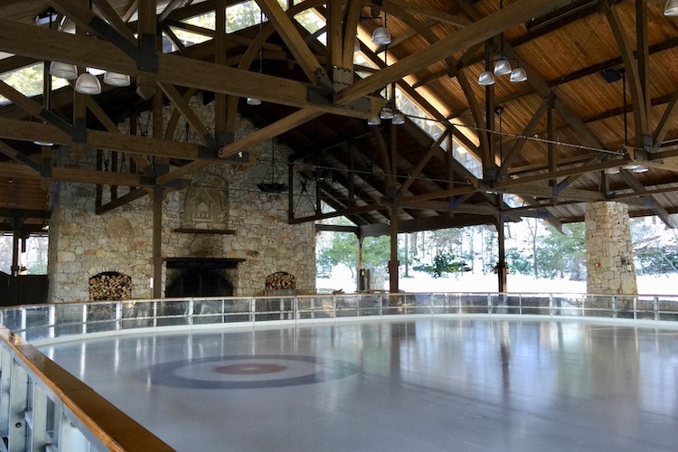 Mohonk Mountain House ice skating pavilion, a beautiful Hudson Valley ice skating rink